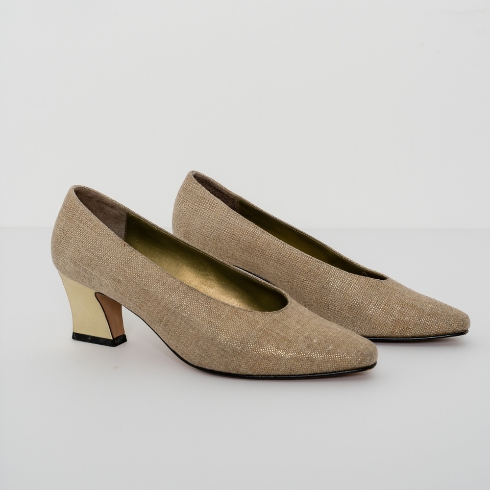 Gold Detail Vintage Italian Pumps